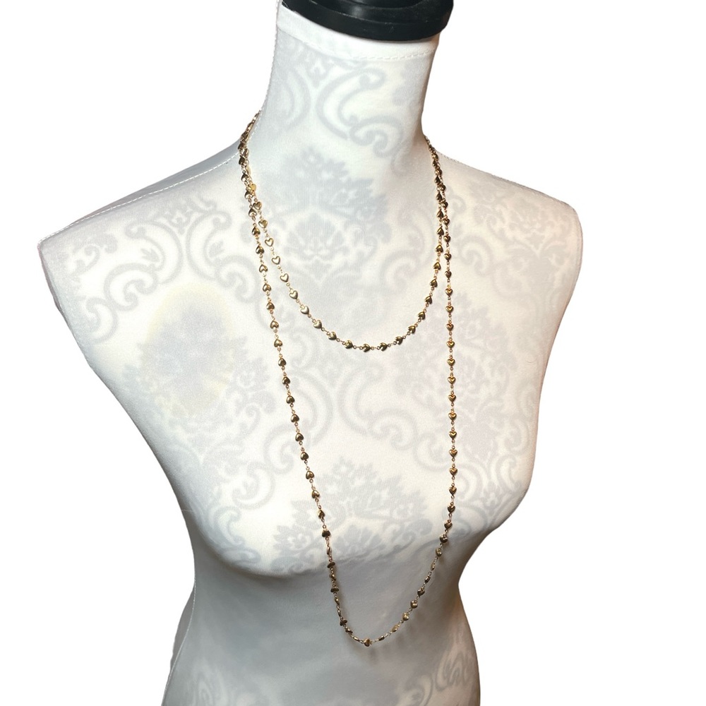 Pair of Yellow Gold Milor Stainless Steel Heart Necklaces - Picture 4 of 16